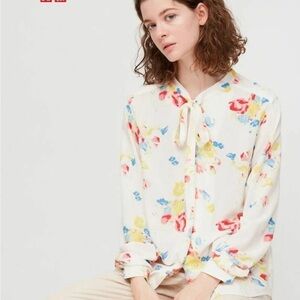 Uniqlo Ines Floral Women's crepe blouse Top XS